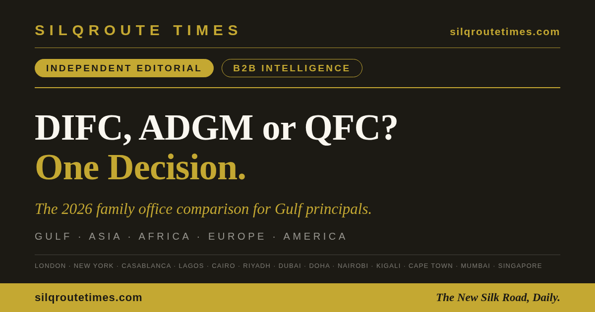 Share card for How to Set Up a Family Office in DIFC, ADGM and QFC: A 2026 Comparison