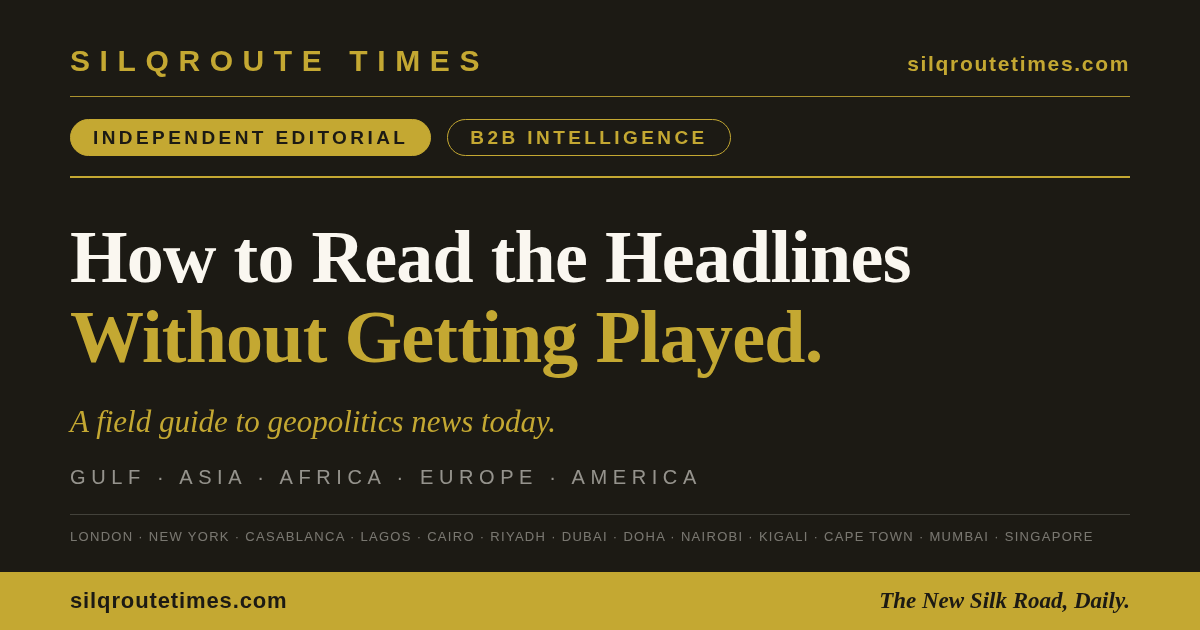 Share card for Geopolitics News Today: How to Read the Headlines Without Getting Played