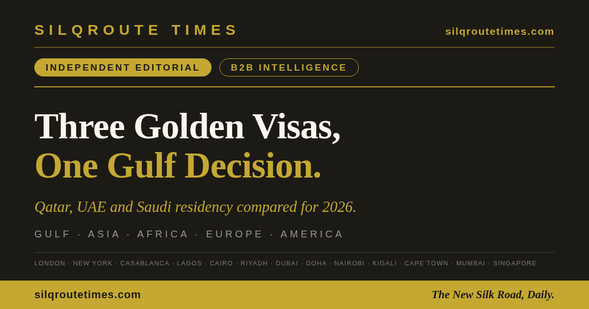 Share card for The Gulf Stopped Selling Residency and Started Selecting For It