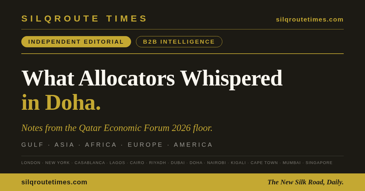 Share card for Inside the Qatar Economic Forum 2026: What Allocators Heard