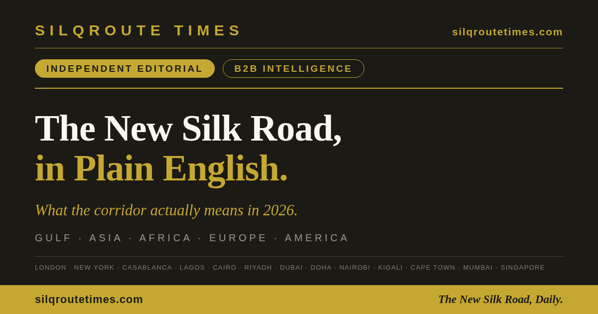 Share card for What is the New Silk Road in 2026, a Plain English Guide